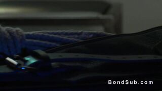 Chained busty slave fucked