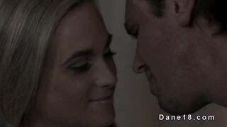 Sexy blonde fucks thick cock