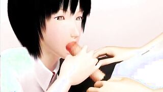 Shy animated teasing large shaft