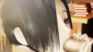 Trashy hentai bitch sucking dick