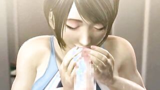 Animated slut teasing huge cock