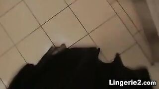 Changing Her Panties In A Washroom