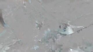 POV hot latina blowing a horny shaft in bathtub