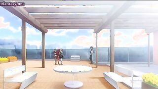 Anime bitch getting mouth fucked