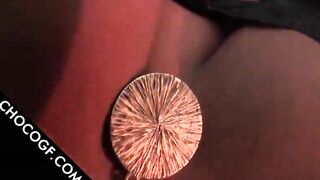 Choco babe in lingerie sucking dick in POV 