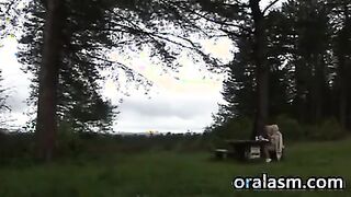 Oral Threesome In The Woods