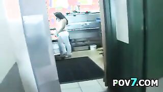 Latina In A Restaurant Kitchen