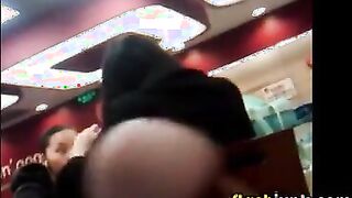 Horny Guy Flashing At KFC
