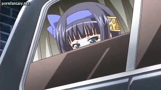 Excited hentai teasing huge penis