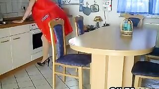 Granny Being Fisted In The Kitchen