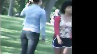 Wide Latin Ass Outside At The Park