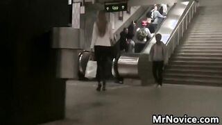 Blonde Babe In Leather Pants