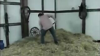 Horny Granny Fucks In The Barn
