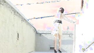 Skinny Girl Gets Naked In Public