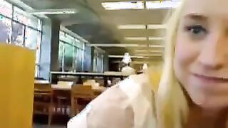 Blonde Student Flashing In Public