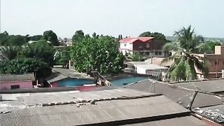 Interracial hardcore sex scene with Afro tramp