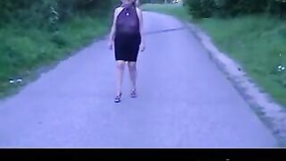 Busty Mature Blonde Flashing