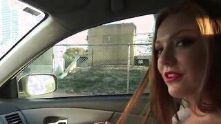 Redhead beauty eats cock like an elite slut