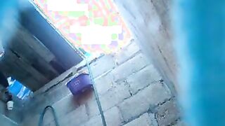 Latina Watched Washing Her Body