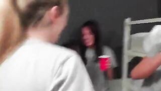 College cuties drinking and having lesbo sex