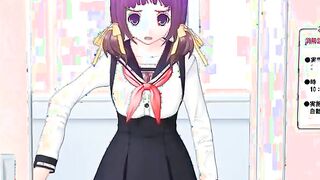 Teen animated maid getting facial