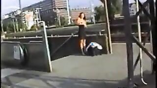 Exhibitionist At A Train Station