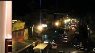 African tramp serving white dick on knees