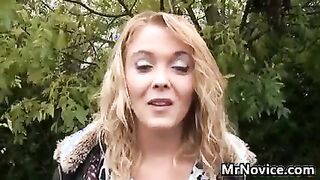 Blonde Girl Fucks Outside By A BBC