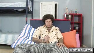 Busty tranny gets her asshole smashed