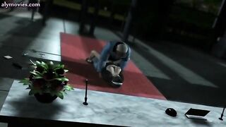 Busty animated chick gets laid