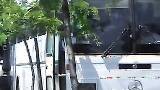 Blonde Beauty Walking And Flashing