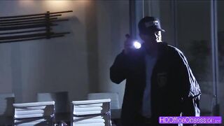 Horny secretary Natalia Starr lures security guard to fuck her hard