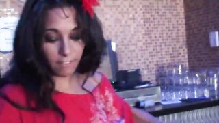 Latina cunt teased upskirt gives fellatio in return