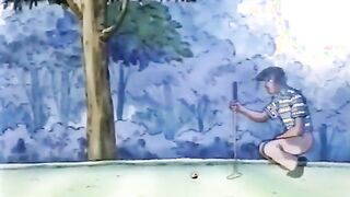 Anime  sweetie banged doggy style on the golf field