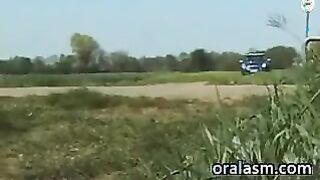 Sexy Girl Sucks And Fucks Outside