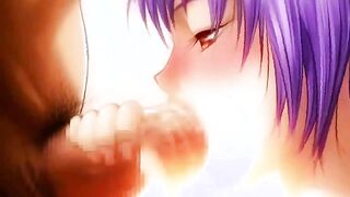 Wild anime slut give fellatio