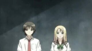 Blonde hentai girl rubbing her pussy gets fucked hard