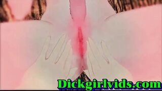 Horny hentai shemale deep fucked and jerked
