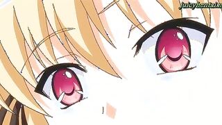 Blonde hentai cutie doing felattio