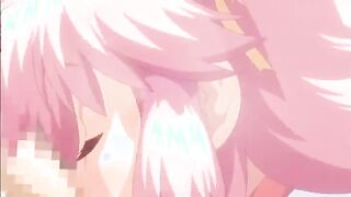 Petite anime schoolgirl blowing large cock in close-up