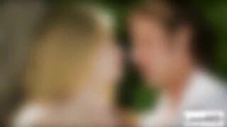 Sexy blonde babe Avril getting fucked at the sofa by her mans huge dick