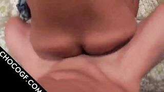 Choco doll opens up pussy hole for big cock