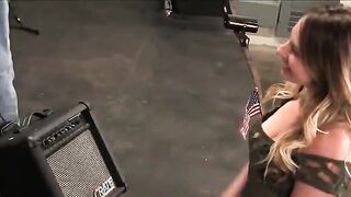 Cute blonde spread legs for a black pussy lick