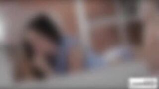 Beautyful brunette babe gets a deep asshole fuck at the sofa