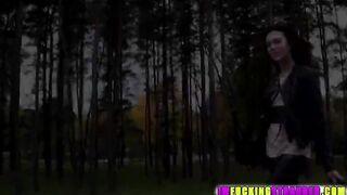 Goddess beauty and brunette hitchhiker Sheri Vi gets hammered