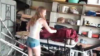 Cute blonde pussy rubbed and mouth fucked