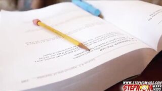 Natalia Starr no choice but to share her bfs cock to stepmom