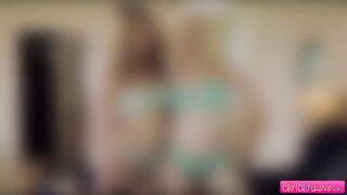 Two stunning babe Charlotte and Lilly having joy massging their cunt