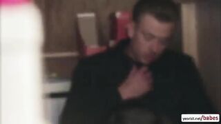 A horny Danica Dillion whipped out her big juicy breast for titty fuck