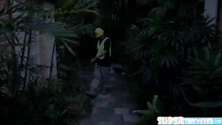 Charming and petite Jaye Austin gets her pink pussy hammered